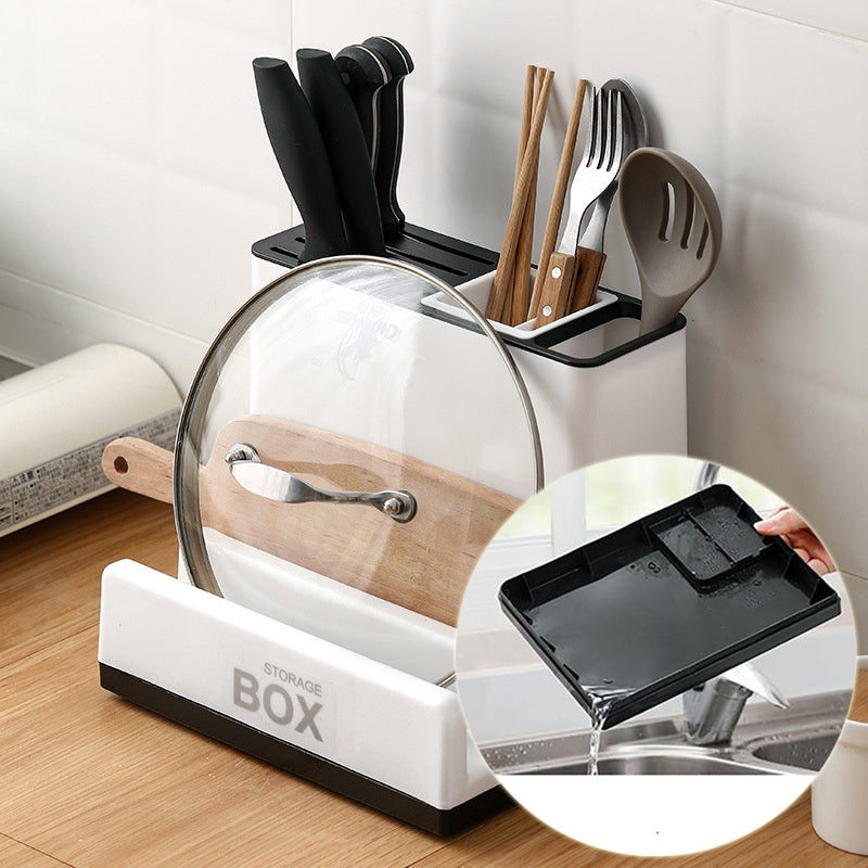 Smart Kitchen Tableware And Knife Storage Rack For Clutter-Free Cooking