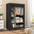 Portable Closet Organizer Black With 6 Shelves And Rod