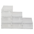 Shoe Storage Boxes 6 Pack Clear Plastic Stackable White