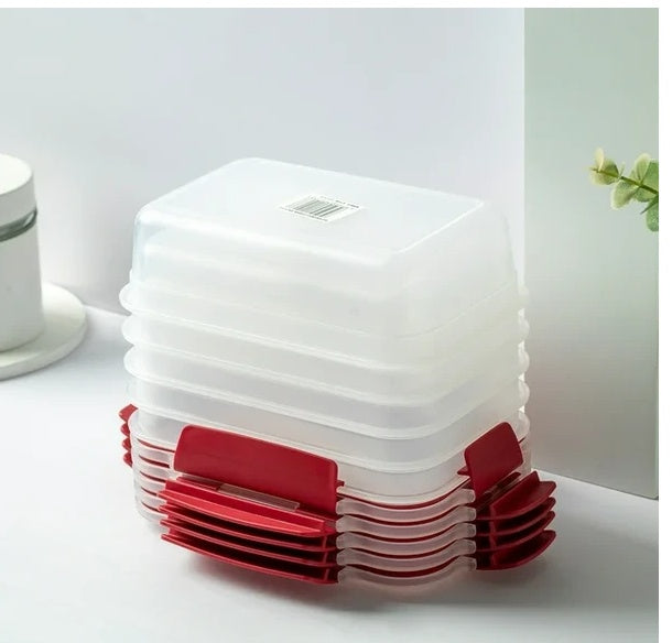 5 Pack Stackable Food Storage Containers Airtight & Leakproof Set Snap Lock Lids