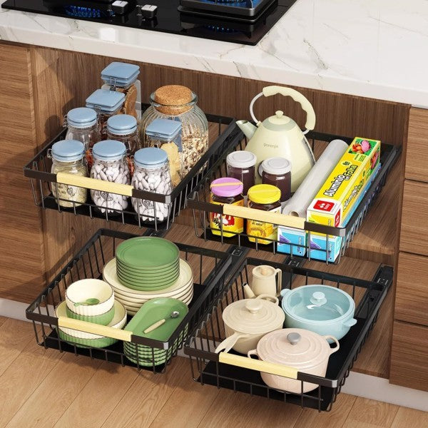 2-pack Container Organizer For Storage Room, Bedroom, Kitchen Cabinet