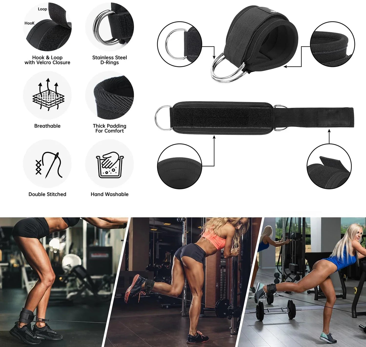 Ankle Resistance Bands Set – 3 Levels for Leg & Butt Training