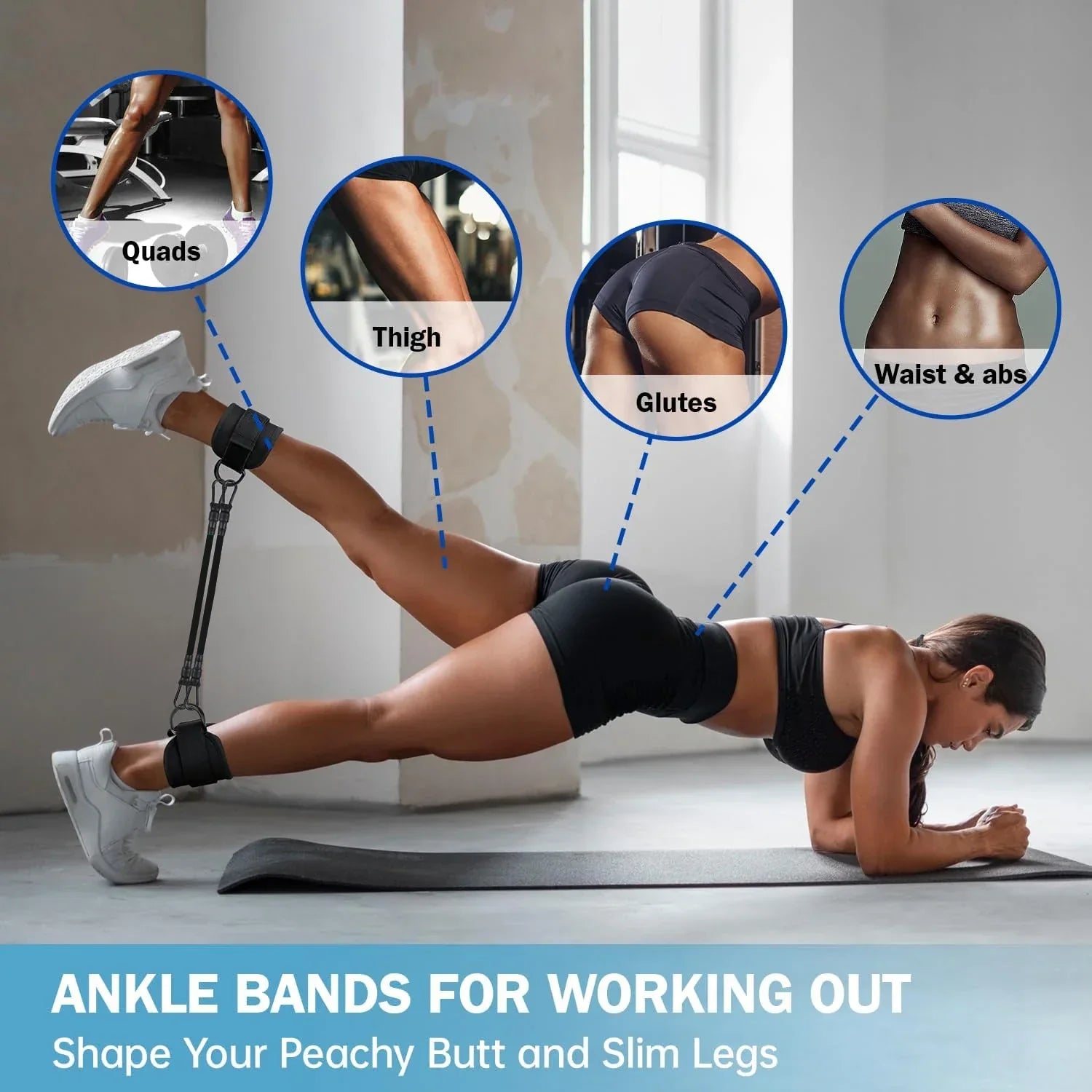 Ankle Resistance Bands Set – 3 Levels for Leg & Butt Training