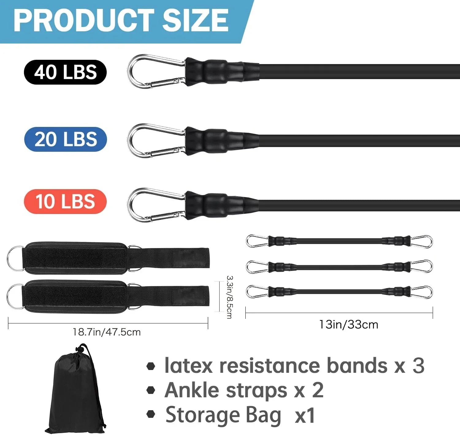 Ankle Resistance Bands Set – 3 Levels for Leg & Butt Training