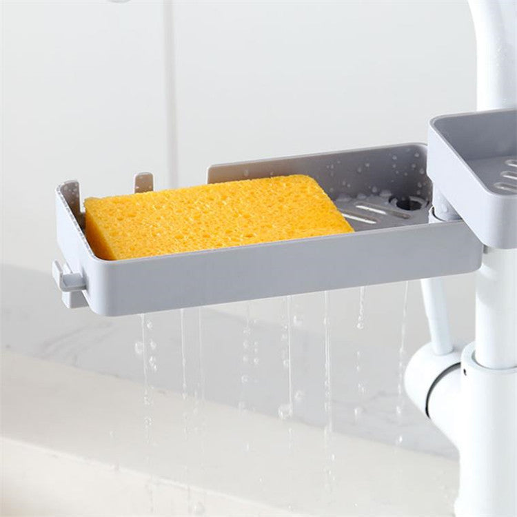 Kitchen Sink Faucet Sponge Holder with Drain Rack
