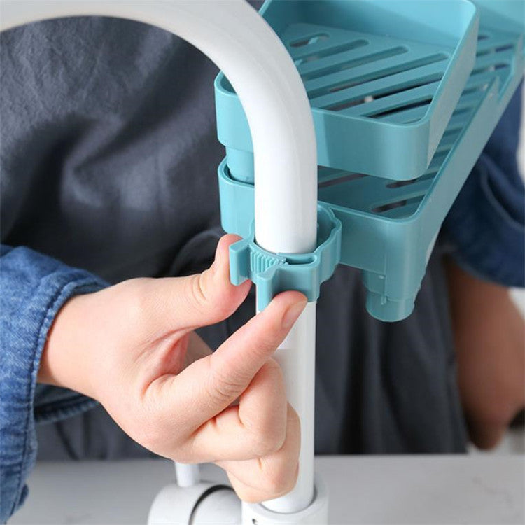 Kitchen Sink Faucet Sponge Holder with Drain Rack