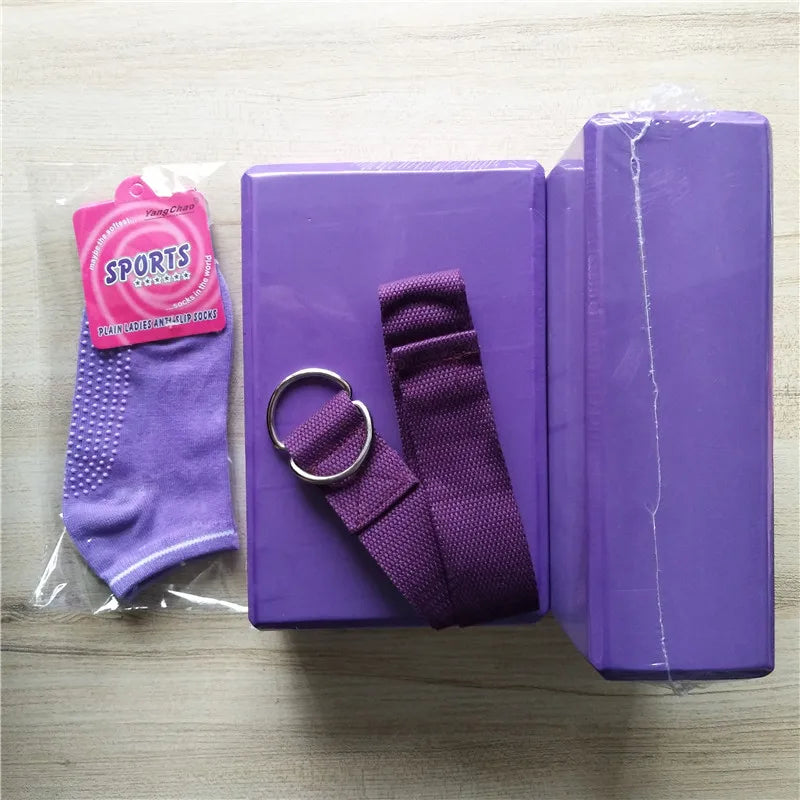 Yoga Block & Strap Set – EVA Foam Support for Fitness Training