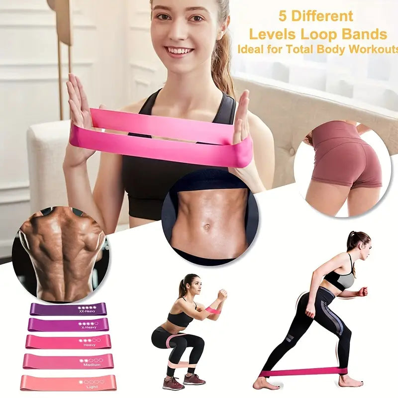 Fitness Resistance Bands Set – 17 Pieces, Medium Tension